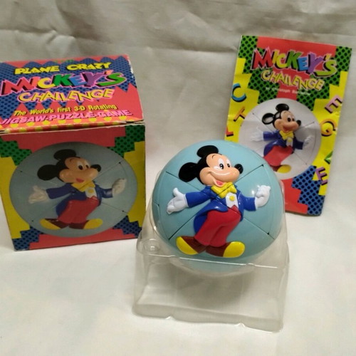 Vintage spherical Rubik's-type puzzle "Mickey's Challenge" like new, 90s