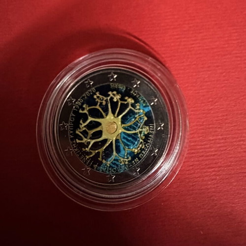2€ Cyprus Colored Coin 2020 New