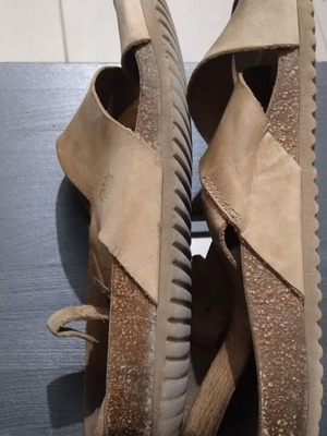 Yokono leather platform sandals, beige and brown, size 40