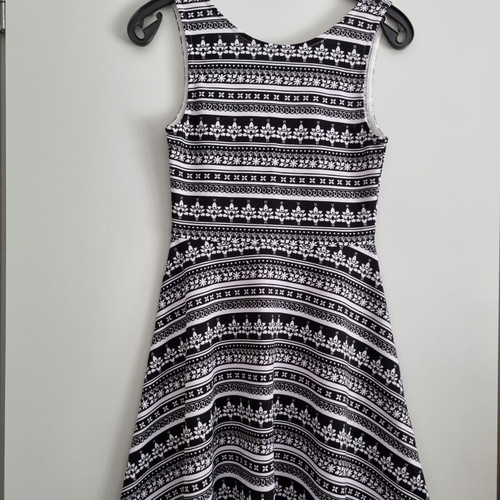 H&M mini dress with black and white pattern