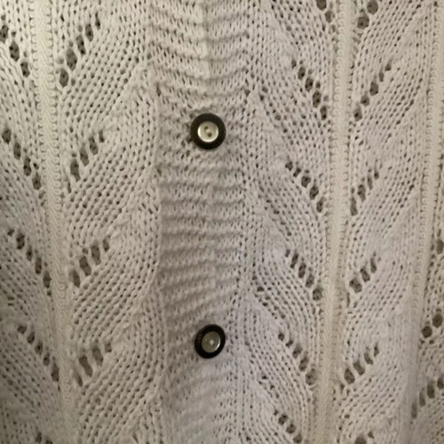White handmade knitted vintage cardigan like new, size M
