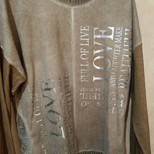Romano blouse like new, one size, beige and brown