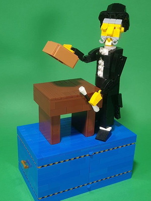 Lego coin bank magician MOC used