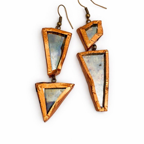 Handmade geometric earrings new, multicolored