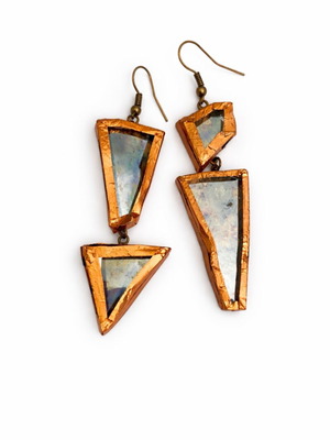 Handmade geometric earrings new, multicolored