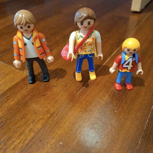 Playmobil Airplane with Two Travelers and Pilot like new