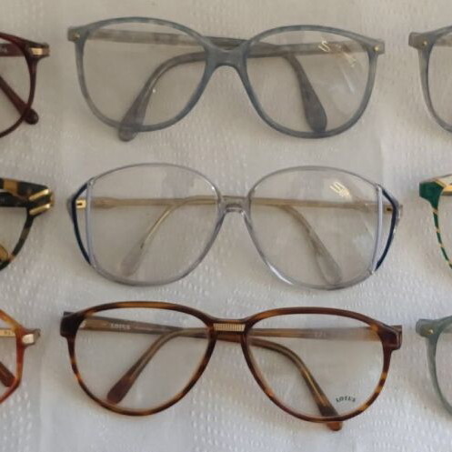 Authentic Used Eyeglass Frames Lot of 9 Colorful Vintage 1980s-1990s