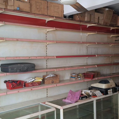 Professional shelving used with display cabinets