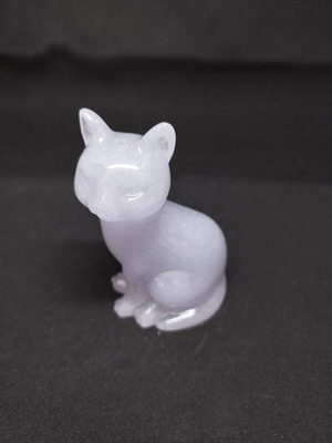 Decorative cat from liquid glass new, handmade 10 x 6 cm