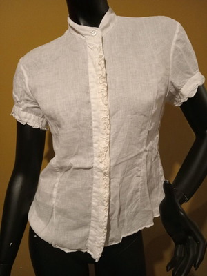 Pennyblack women's short-sleeve blouse 100% linen new, size UK/12