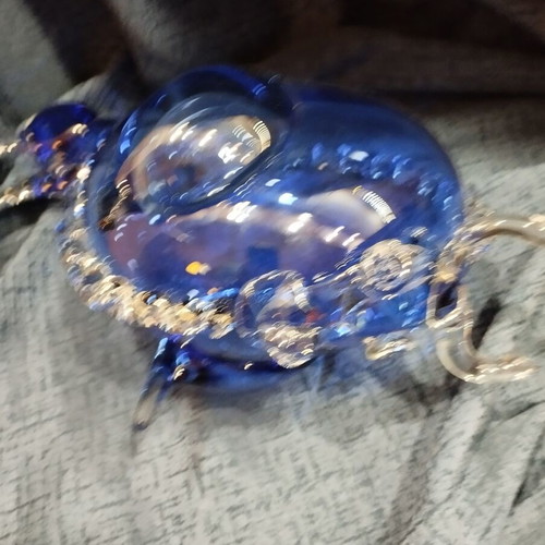 Bull blown glass used, blue decorative piece