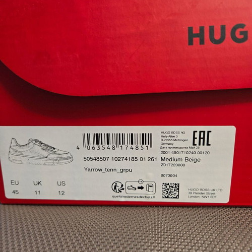Hugo Boss sneakers new, size 45, black and beige
