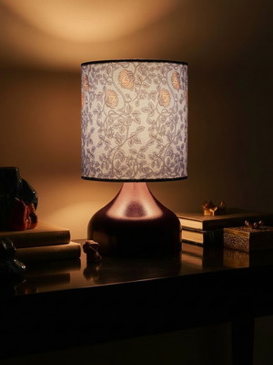 William Morris Handmade Table Lamp Purple Flowers new