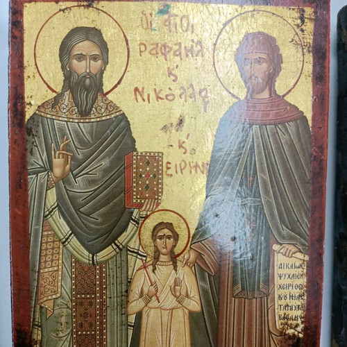 Εικόνες αγίων σε ξύλο, σετ 6 τεμαχίων, καινούργιες, 9x12,5 εκ.