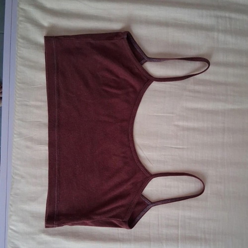 Vintage crop top 100% cotton like new, brown, sizes L and XL