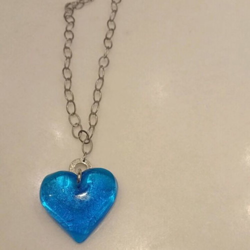 Antica Murrina necklace new, blue heart