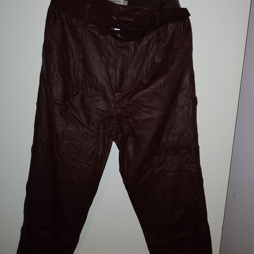 Brown leather pants with belt Stradivarius, like new, size S