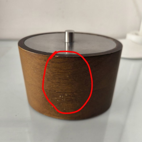Wooden Oval Danish Box like new with Metal Lid