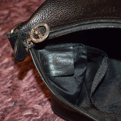 Longchamp leather black crossbody bag like new