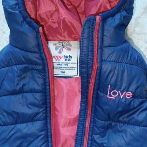 Sleeveless vest with hood blue xyykids 18-24 months like new