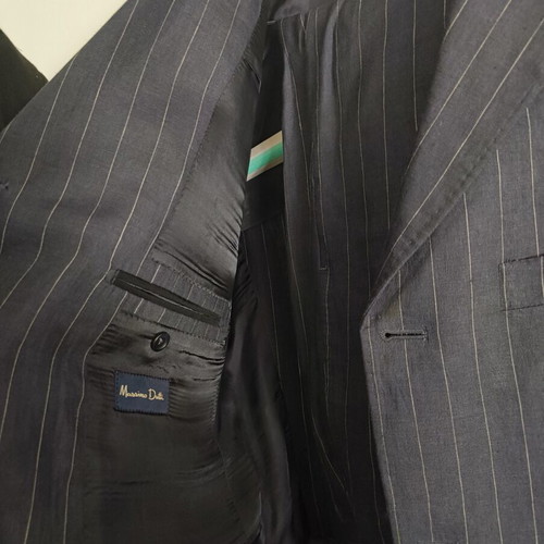 Massimo Dutti men's suit 100% linen like new, blue, size 52 jacket 42 pants