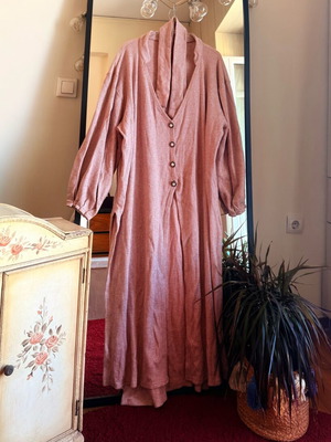 The Jerkins Long Boho Cardigan with Vintage Buttons and Balloon Sleeve Like New