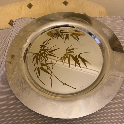 Sambonet oval tray from Kosta Boda like new with beautiful design