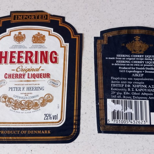 Peter F. Heering Original Cherry Liqueur labels used