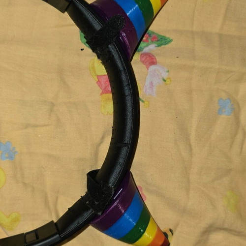 3D Printed Rainbow Headphone Horns used