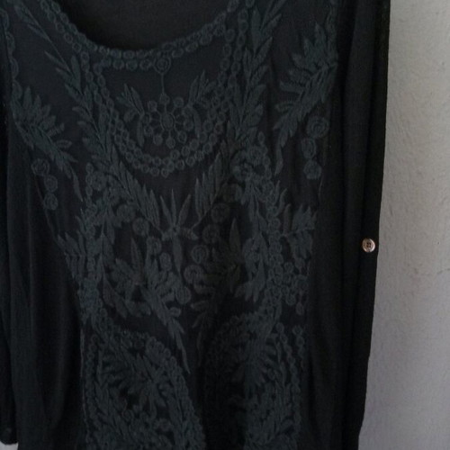 Black knit dress with lace front, like new, sizes M-L
