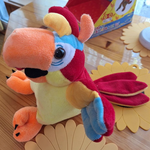 Plush parrot new, sound repeating toy