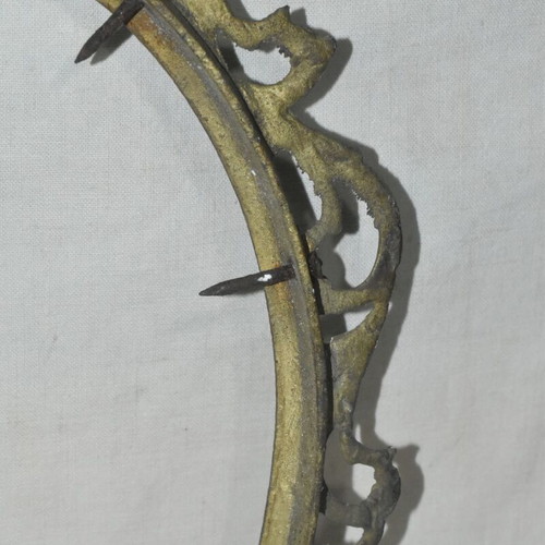 Brass oval frame used with embossed vintage design