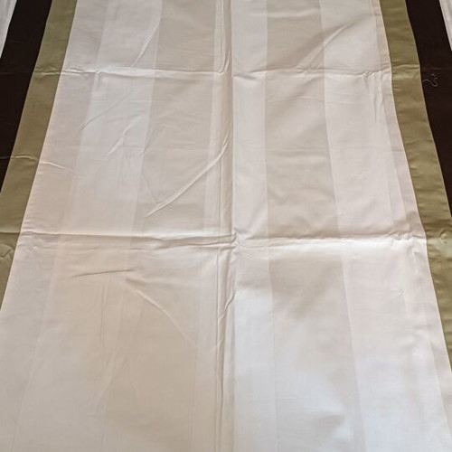 Nautica curtain new, striped beige, brown and light green