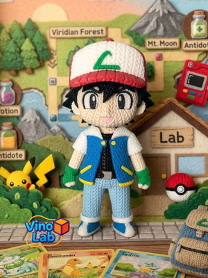 Ash Ketchum Pokemon 3d Printed Figure new