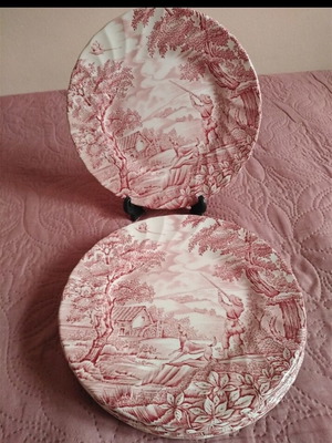 Myott The Hunter set of 6 porcelain dessert plates 20cm like new