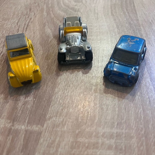 Vintage toy cars used, pack of 3