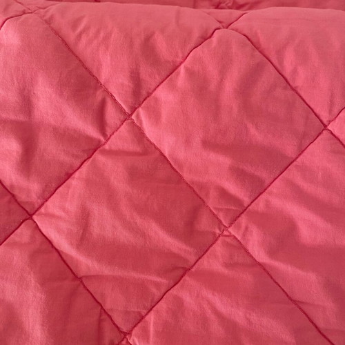 Quilted bedspread used, double size, bright pink