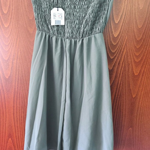 Strapless dress Zuiki khaki with soft lining, size small