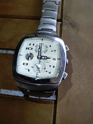 Seiko Premier Chronograph ανδρικό ρολόι μεταχειρισμένο, άσπρο και ασημί