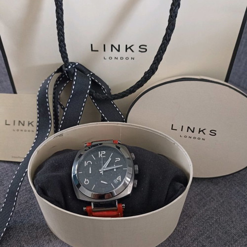Links of London Brompton watch like new with leather strap