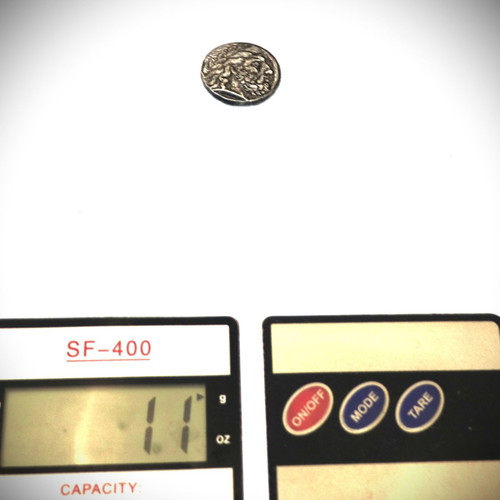 Ancient pendant silver-plated coin - replica - Philip, glass case necklace pendant 22K gold-plated