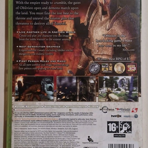 The Elder Scrolls IV Oblivion Xbox 360 like new