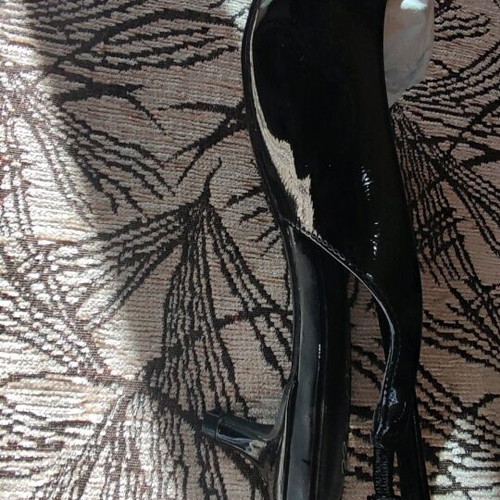 Luigi black patent leather slingback pumps new size 38