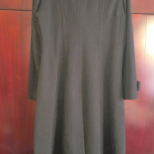 Wool long coat Sisley used, black, size M
