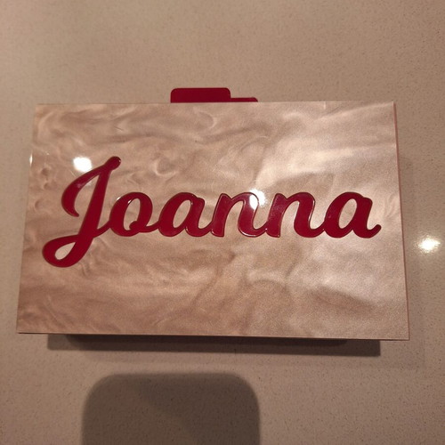 Joanna wooden handbag like new, pink