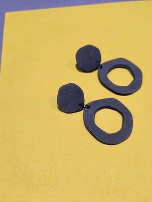 Handmade earrings from polymer clay with steel fastenings new