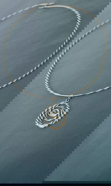 Necklace choker boho silver spiral