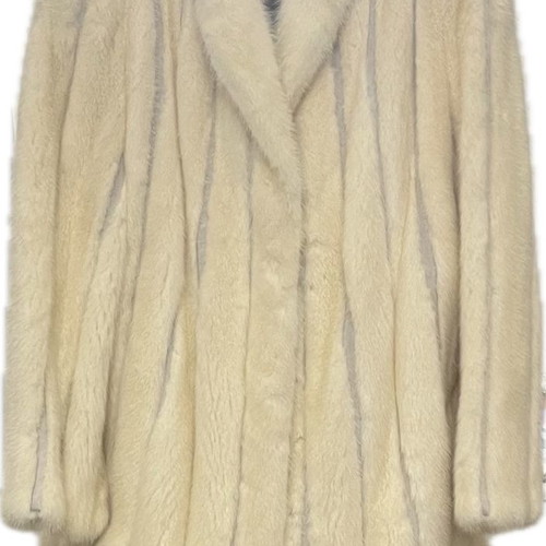 Mink and leather fur 3/4 coat by Skaperdas
