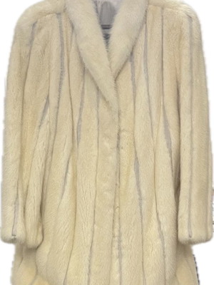 Mink and leather fur 3/4 coat by Skaperdas