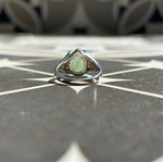 Silver ring with mint green nephrite stone